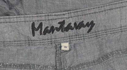 Mantaray Men's Grey Linen Cotton Cargo Shorts Size L Regular Fit