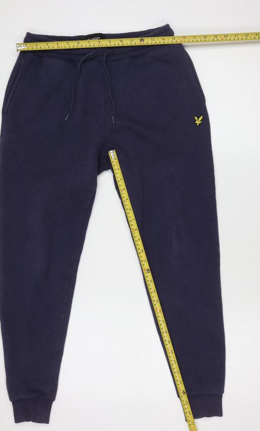 Lyle & Scott Men’s Blue Fleece Joggers Size S Regular Fit Tapered