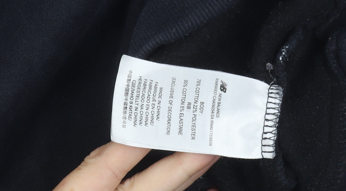 New Balance Men’s Black Jogger Trousers M Fleece Elastic Waist Pockets