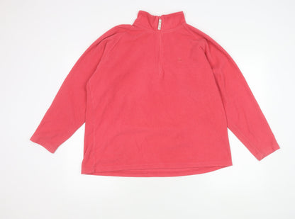 Hawkshead Women’s Pink Fleece Pullover UK 22 Mock Neck 1/4 Zip