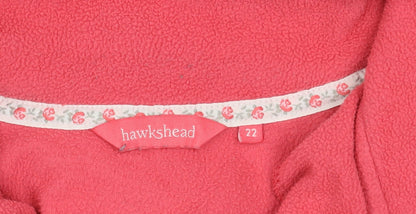 Hawkshead Women’s Pink Fleece Pullover UK 22 Mock Neck 1/4 Zip