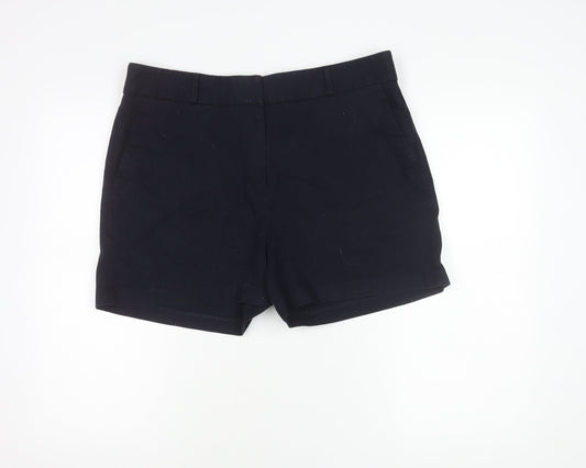 F&F Women’s Black Chino Shorts UK 16 Summer Casual Twill