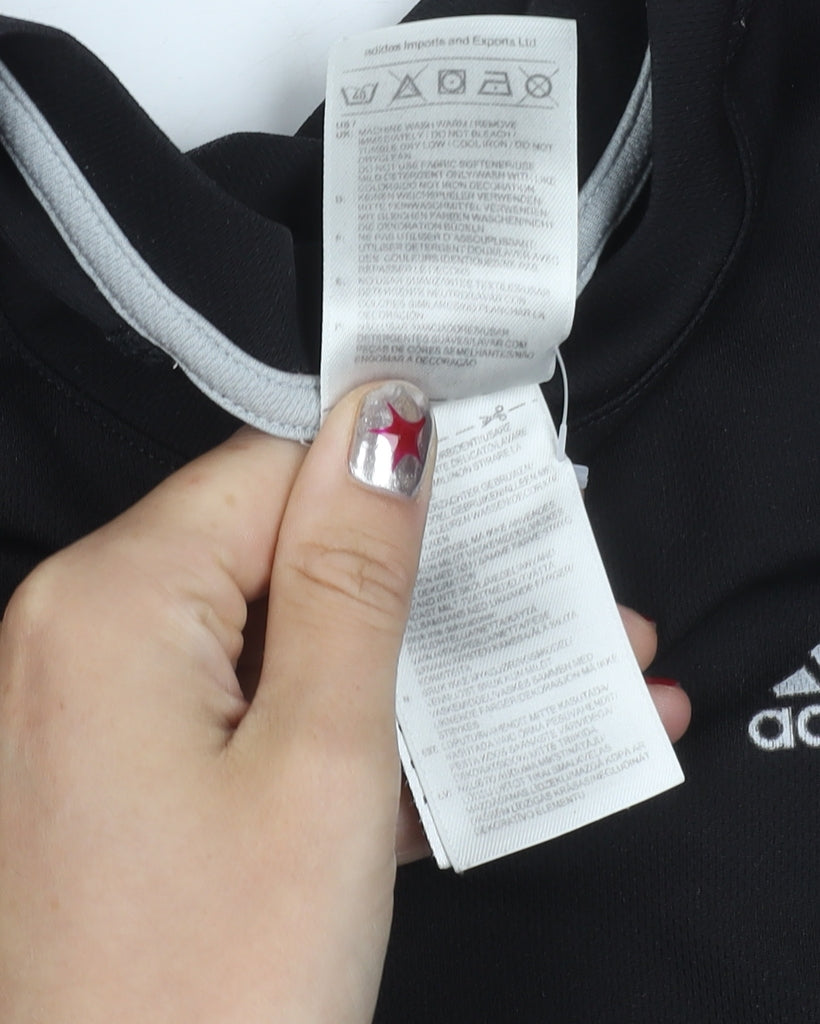 Adidas Womens Black M Slim Fit V-Neck Active T-Shirt