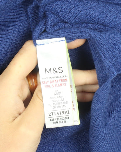 Womens UK Size L Marks and Spencer Blue Pullover Jumper