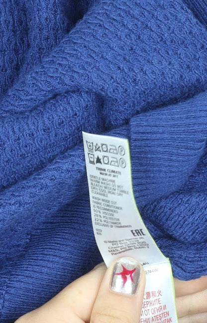Womens UK Size L Marks and Spencer Blue Pullover Jumper