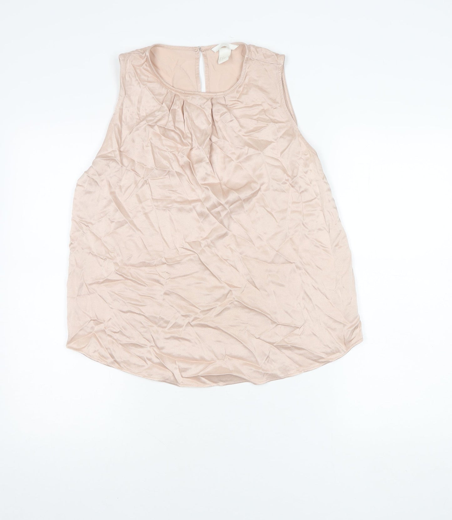 Womens UK Size 10 H&M Beige Basic Blouse