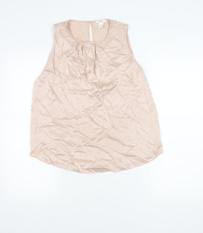 Womens UK Size 10 H&M Beige Basic Blouse