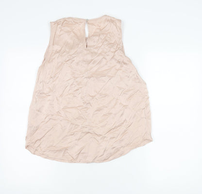 Womens UK Size 10 H&M Beige Basic Blouse