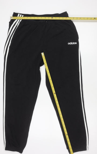Adidas Women’s Black XL Track Pants Tapered Leg Elastic Waist
