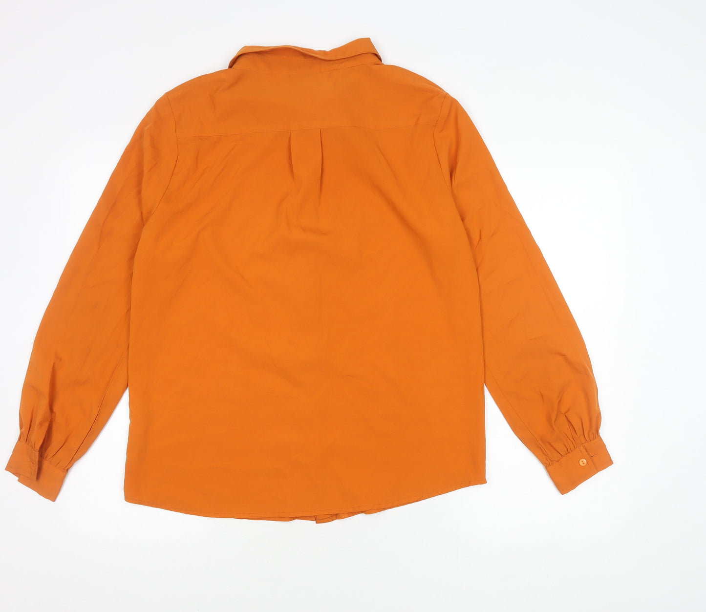Womens UK Size 10 Boohoo Orange Basic Button-Up