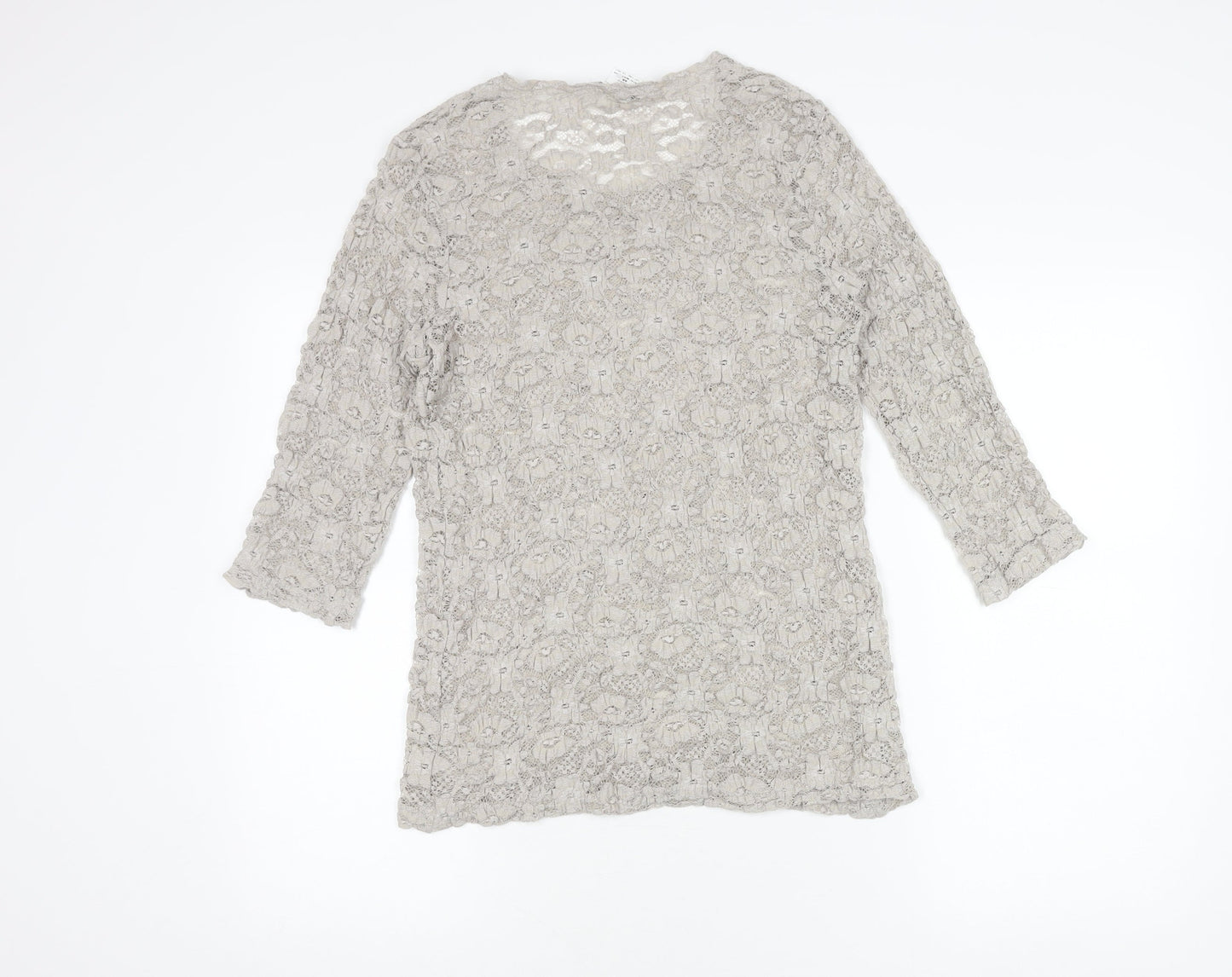 Womens UK Size M Kim & Co Beige Tunic Blouse