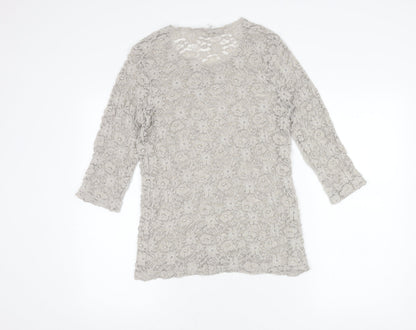 Womens UK Size M Kim & Co Beige Tunic Blouse