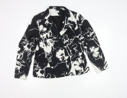 Gray & Osbourn Women’s Black Floral Blazer L Regular Fit Tailored