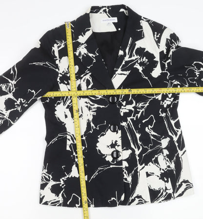 Gray & Osbourn Women’s Black Floral Blazer L Regular Fit Tailored