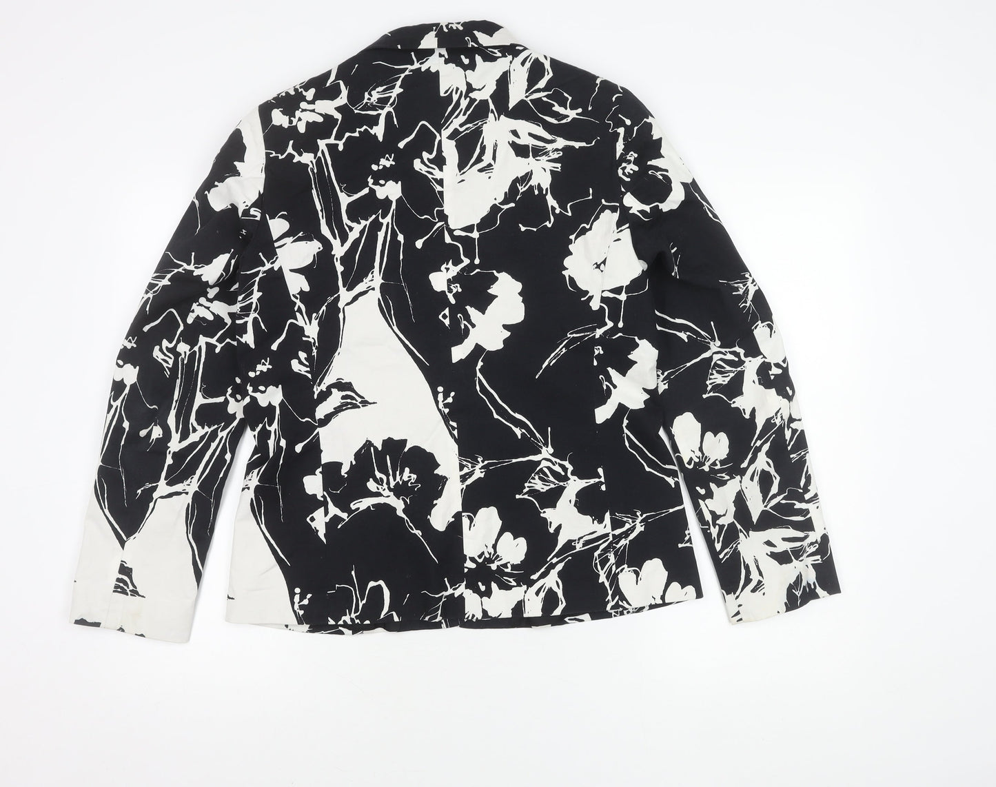 Gray & Osbourn Women’s Black Floral Blazer L Regular Fit Tailored