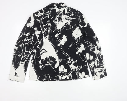 Gray & Osbourn Women’s Black Floral Blazer L Regular Fit Tailored