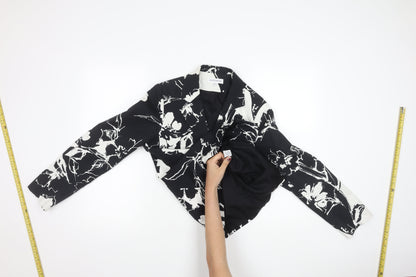 Gray & Osbourn Women’s Black Floral Blazer L Regular Fit Tailored