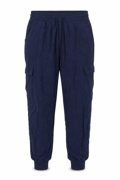 International Concepts Women's Blue L Cargo Trousers Elastic Waist