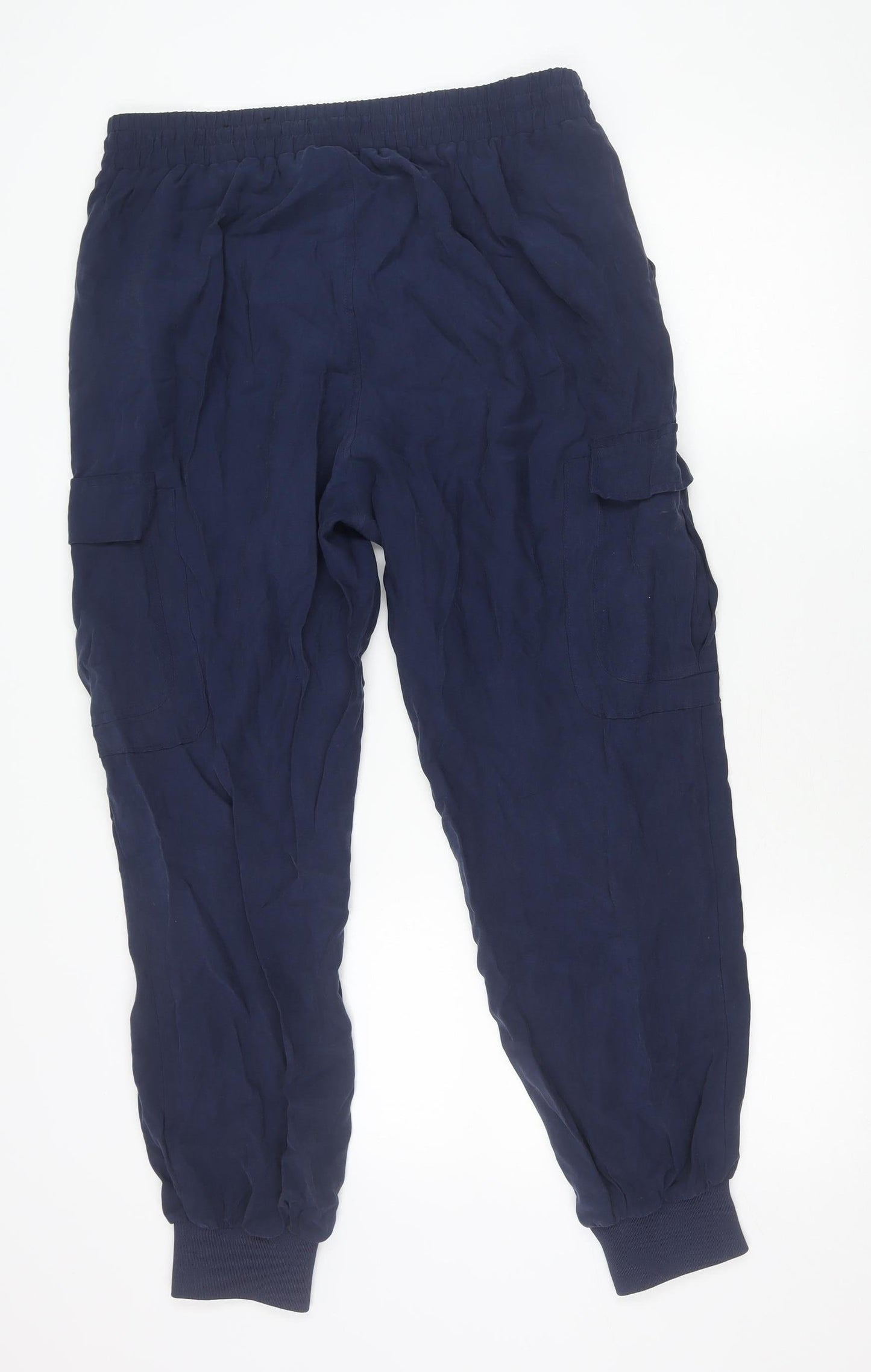 International Concepts Women's Blue L Cargo Trousers Elastic Waist