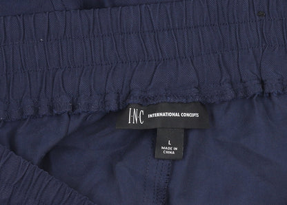 International Concepts Women's Blue L Cargo Trousers Elastic Waist