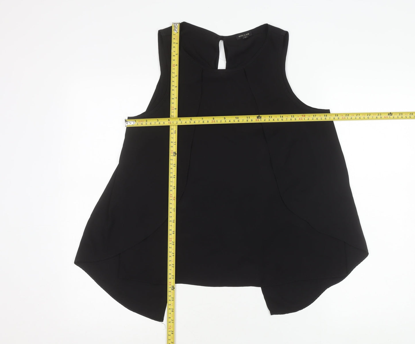 Womens UK Size 12 River Island Black Basic Blouse