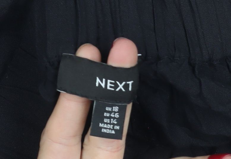 Next Women’s Black Size 18 Regular Fit Summer Viscose Shorts