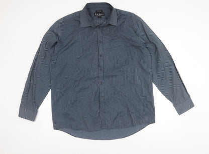 Mens UK Collar Size XL Nicole Miller Smart Blue  Dress Shirt