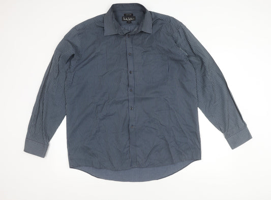 Mens UK Collar Size XL Nicole Miller Smart Blue  Dress Shirt