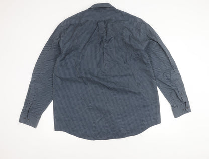 Mens UK Collar Size XL Nicole Miller Smart Blue  Dress Shirt
