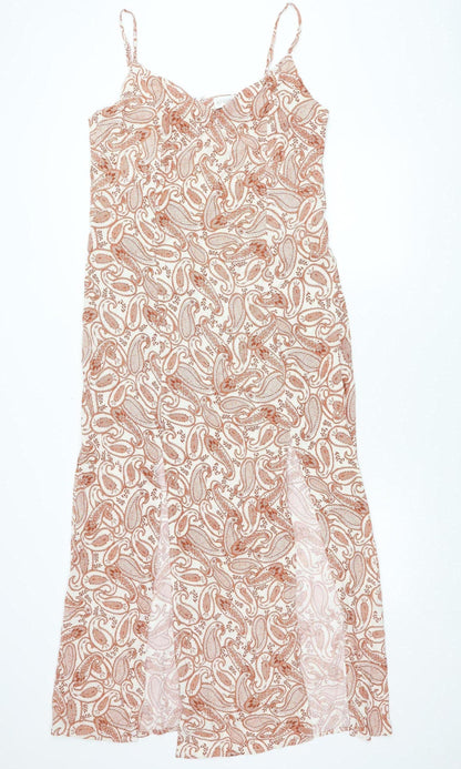 Apricot Women’s Multicoloured Paisley Viscose Slip Dress Size 16
