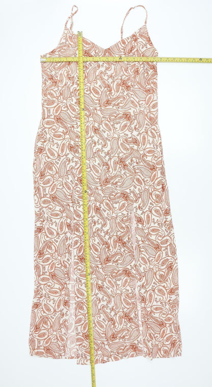 Apricot Women’s Multicoloured Paisley Viscose Slip Dress Size 16