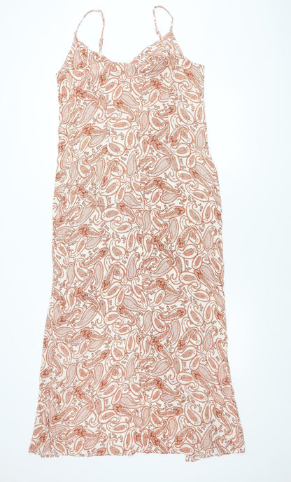 Apricot Women’s Multicoloured Paisley Viscose Slip Dress Size 16
