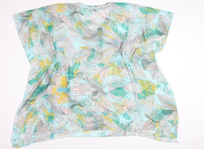 Debenhams Women's Multicoloured Beaded V-Neck Chiffon Tunic Blouse Size M