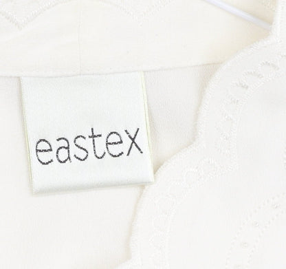 Eastex Women Ivory Size 16 Crepe Scallop 3/4 Sleeve Five-Button Suit Top