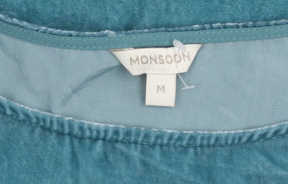 Womens UK Size M Monsoon Blue Basic T-Shirt