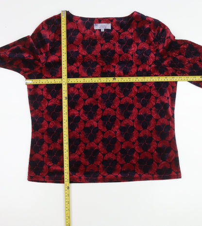 Womens UK Size 14 Honor Millburn Red Basic Blouse