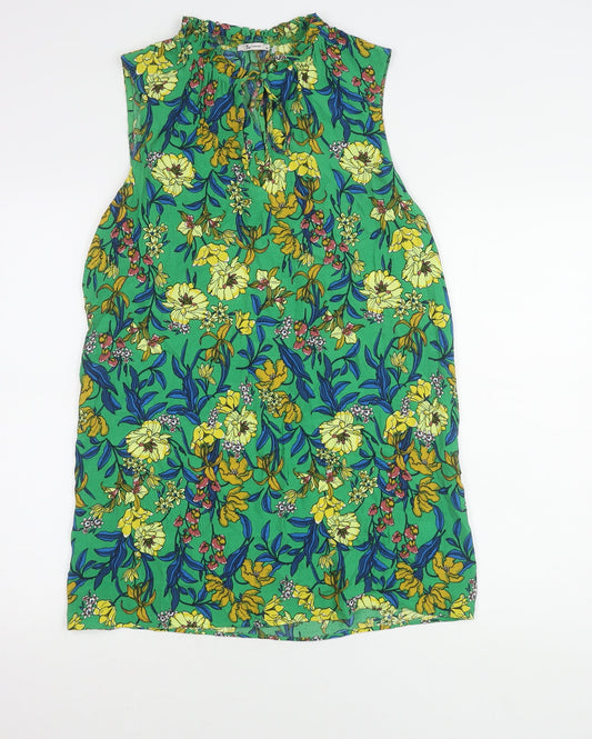 Tu Women’s Green Floral Knee Length Shift Dress Size 10