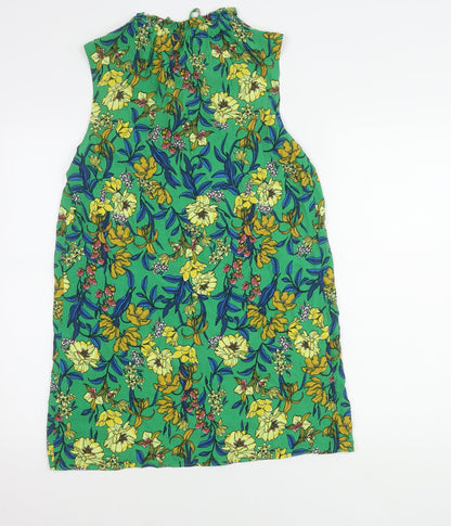 Tu Women’s Green Floral Knee Length Shift Dress Size 10
