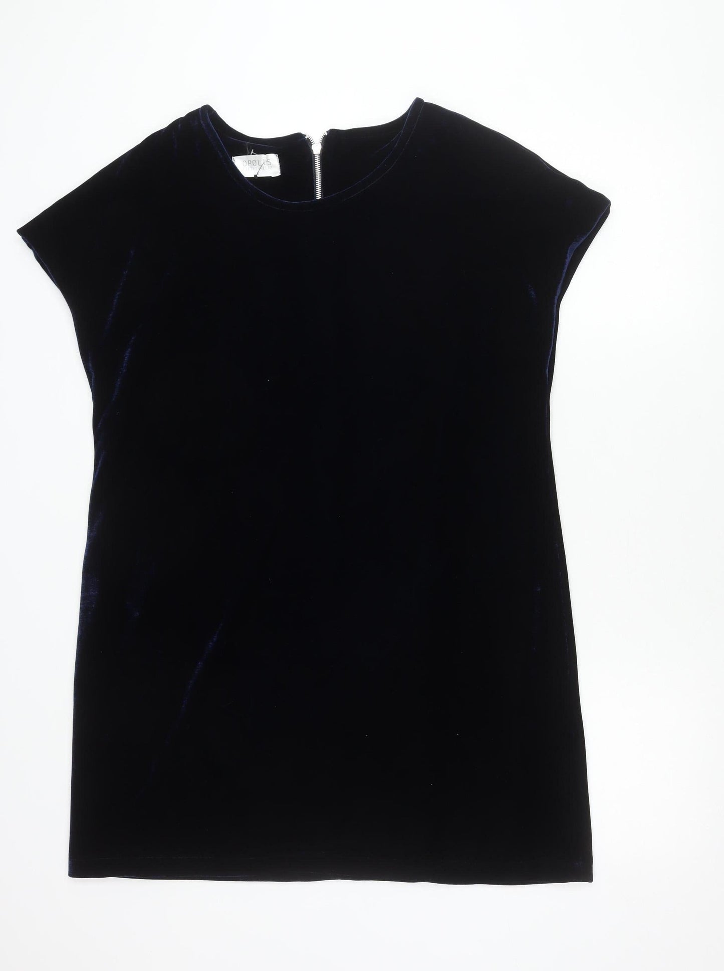 Opolis Fiftythree:2 Women's Blue Velvet Sheath Dress S Short Sleeve Party
