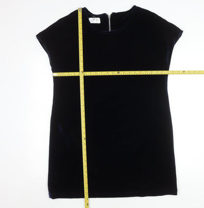 Opolis Fiftythree:2 Women's Blue Velvet Sheath Dress S Short Sleeve Party