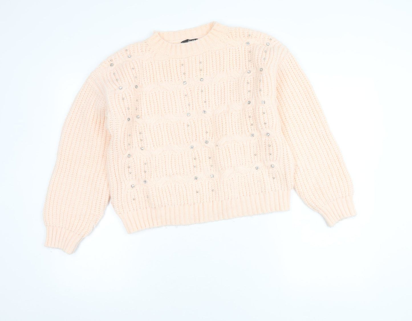 Womens UK Size S Quiz Beige Pullover Jumper