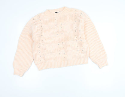 Womens UK Size S Quiz Beige Pullover Jumper
