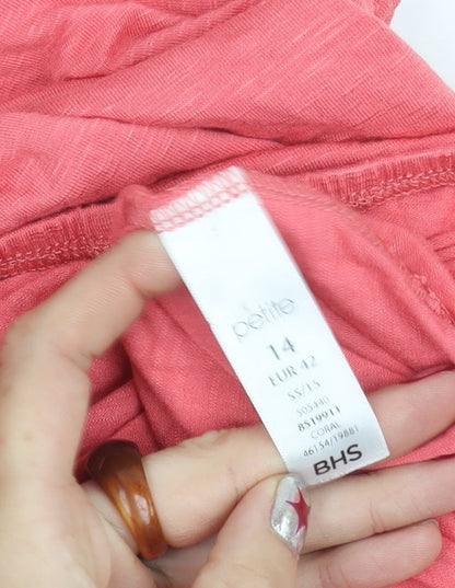 Womens UK Size 14 BHS Pink Basic Blouse
