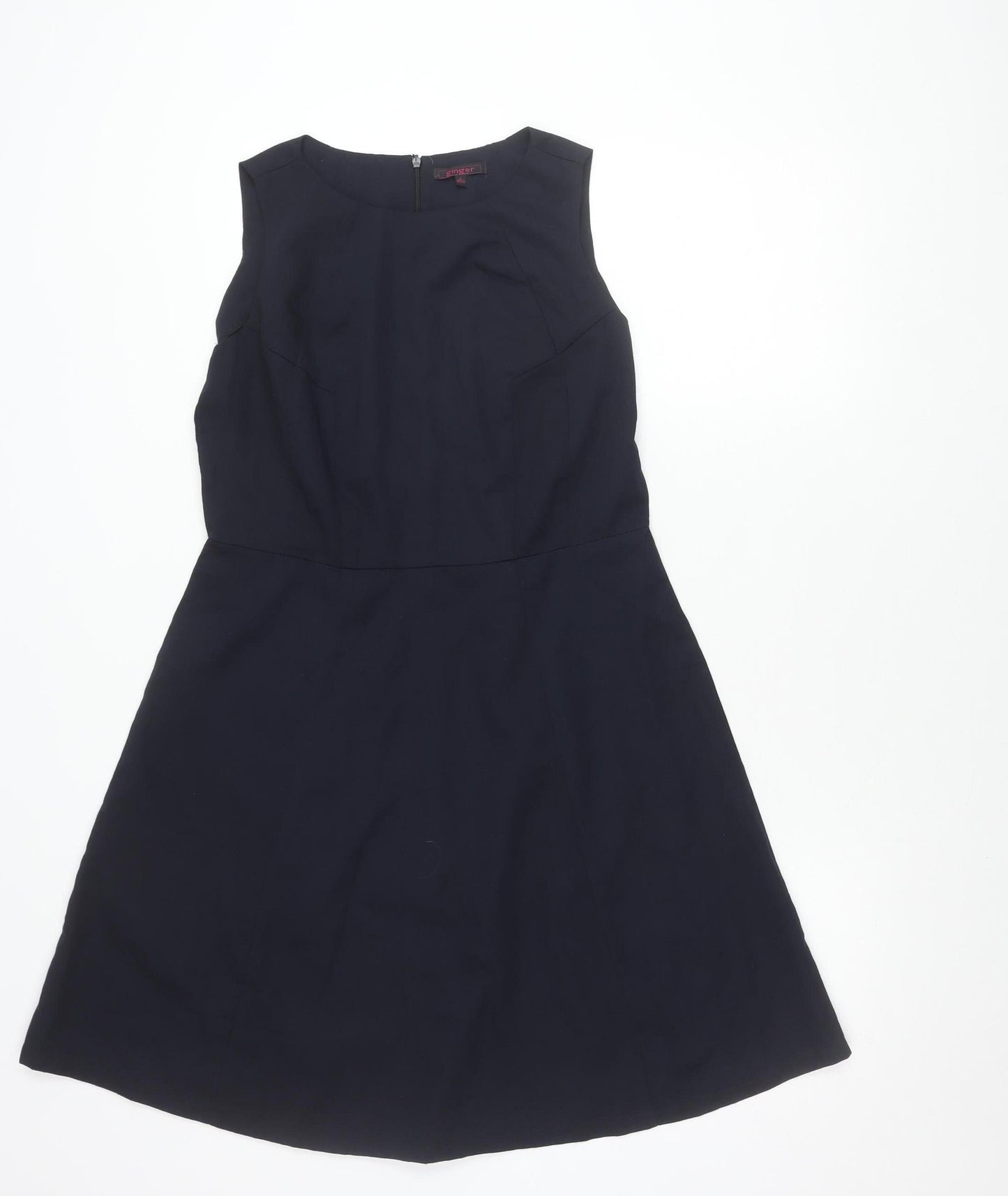 Ginger Women's Black L A-Line Sleeveless Knee Length Dress