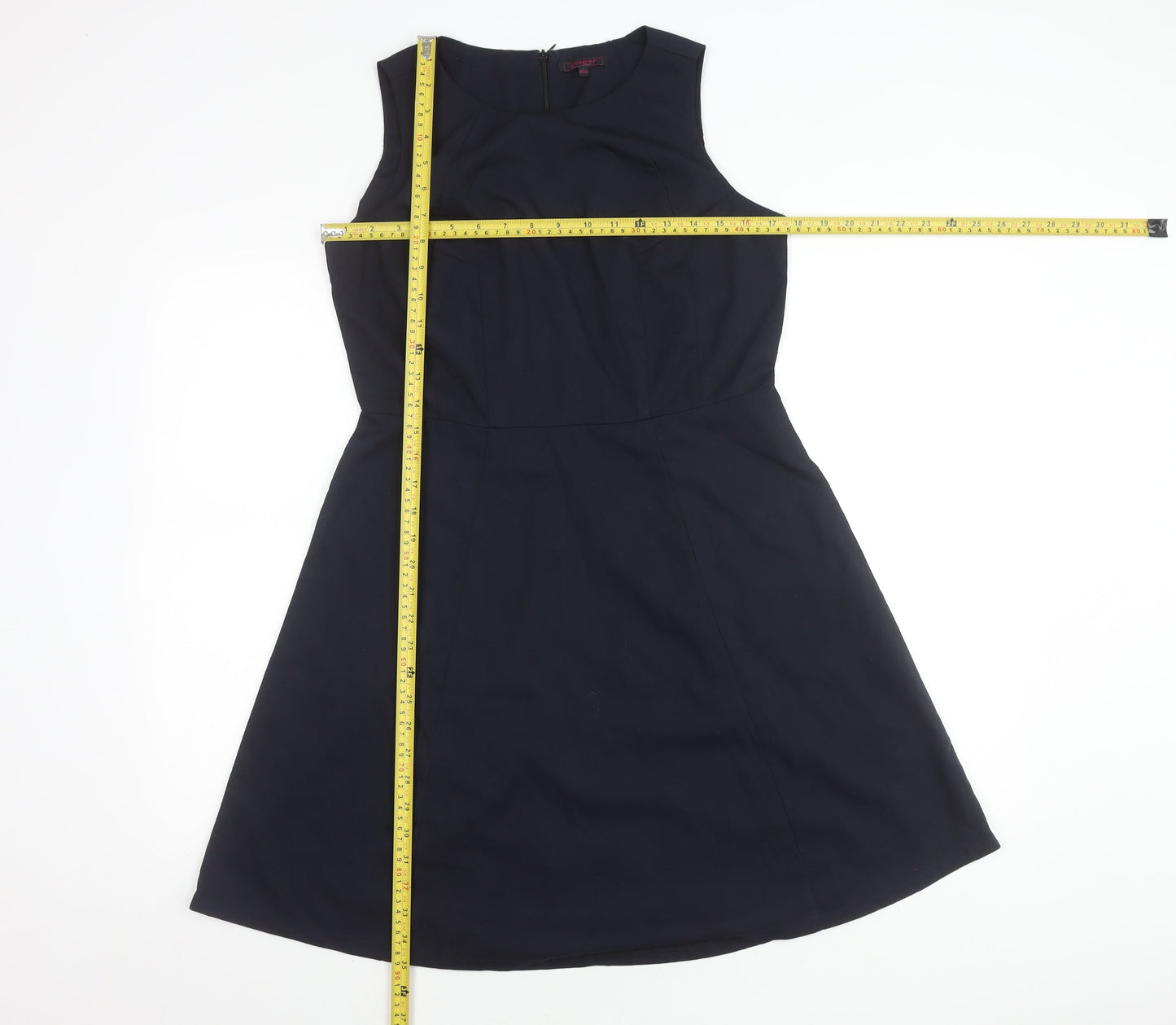 Ginger Women's Black L A-Line Sleeveless Knee Length Dress