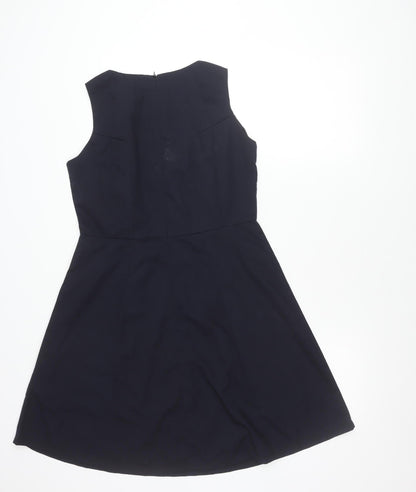 Ginger Women's Black L A-Line Sleeveless Knee Length Dress