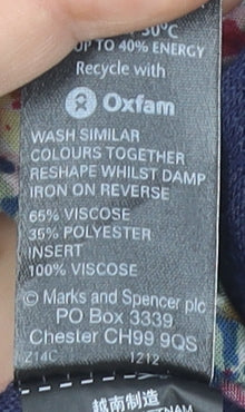 Womens UK Size 14 Marks and Spencer Blue Tunic Blouse