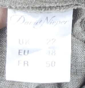 David Nieper Women’s Grey Plus Size 22 Straight Leg Trousers