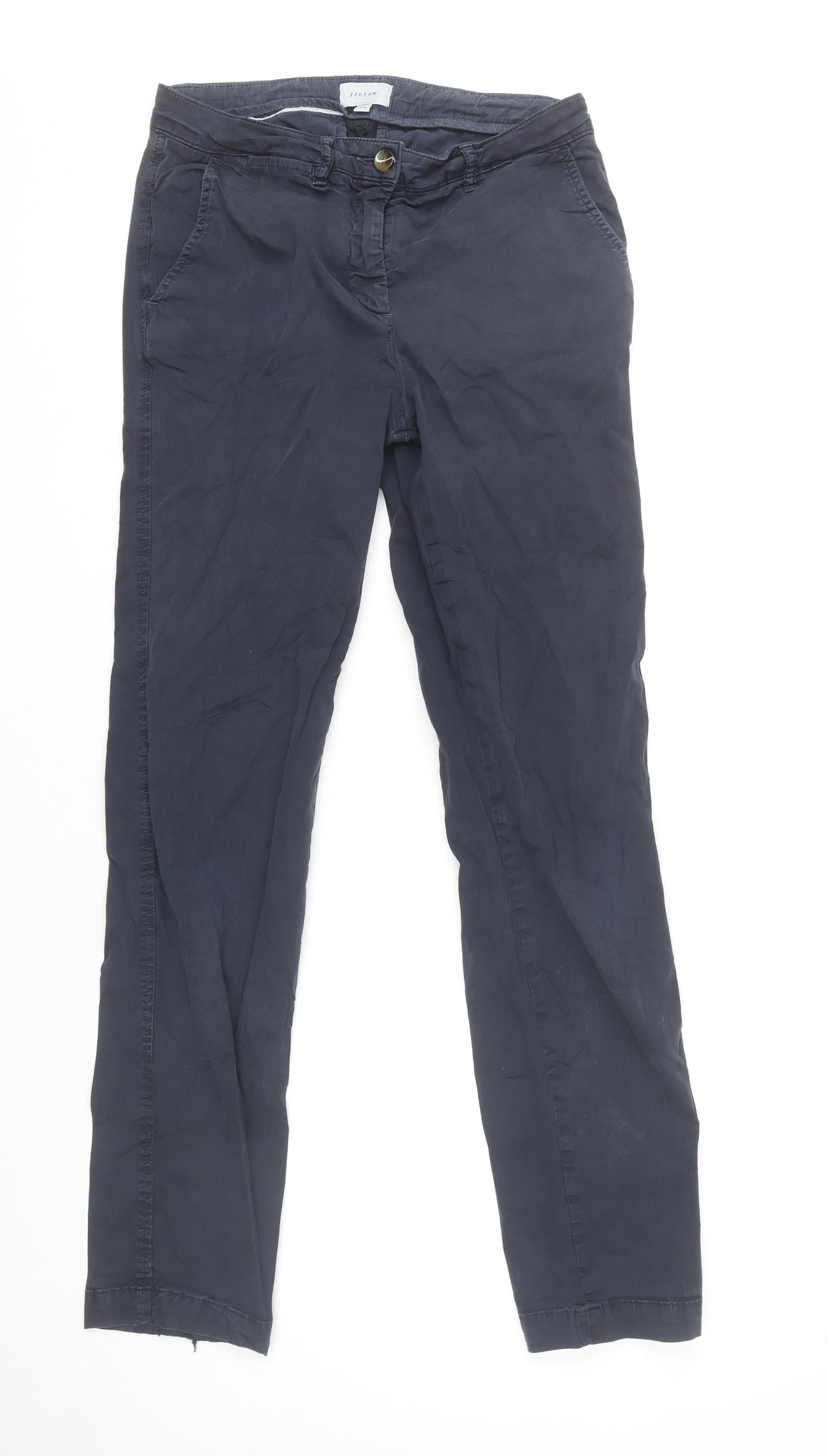 Womens UK Size 8 Jigsaw Slim Fit Chino Blue Trousers