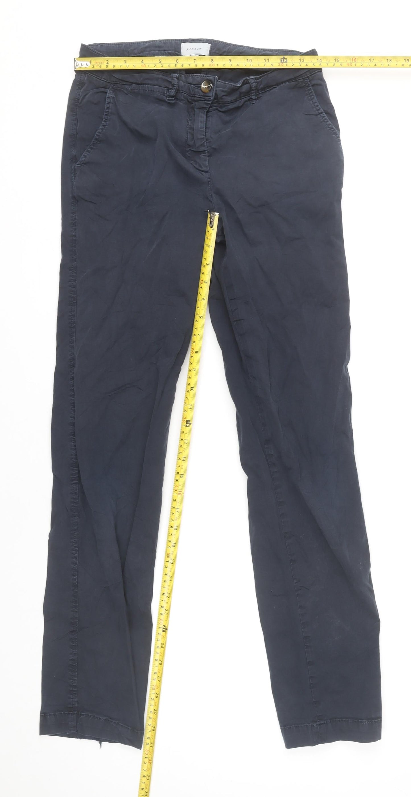 Womens UK Size 8 Jigsaw Slim Fit Chino Blue Trousers